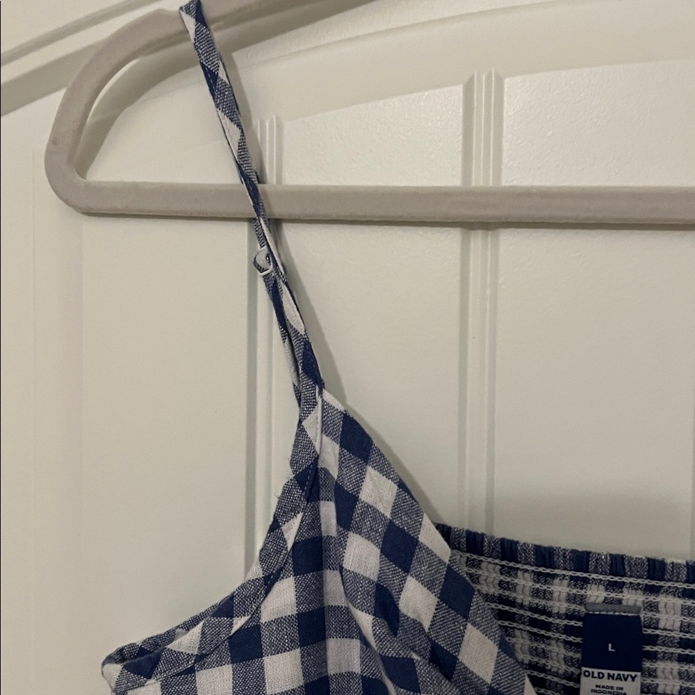 Old Navy Blue and White Gingham Dress Mini Dress Size L NWOT - Picture 6 of 11